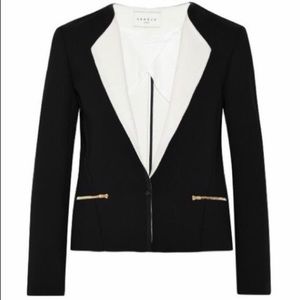 Sandro Paris black blazer with white Lapel/collar